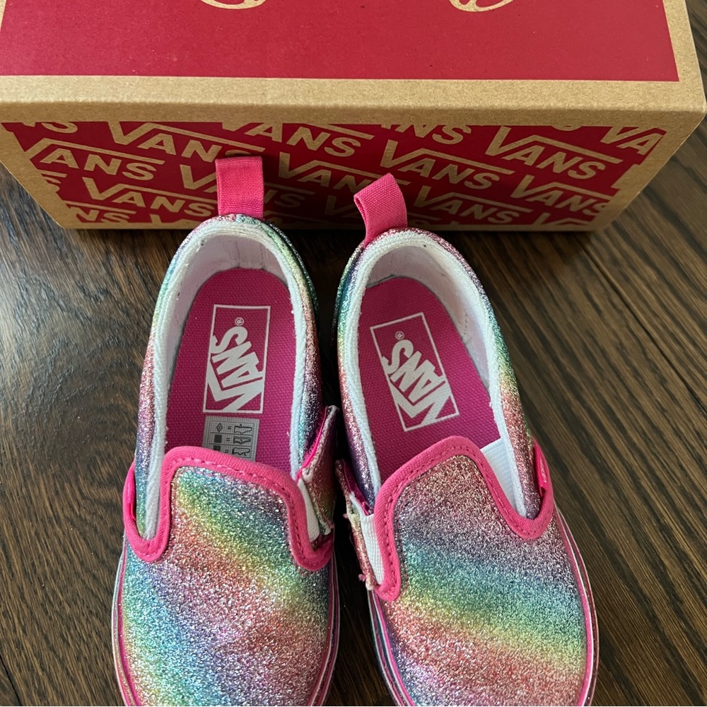 New Vans Slip-On V - Glitter Rainglow Rainbow - 7.5 TD